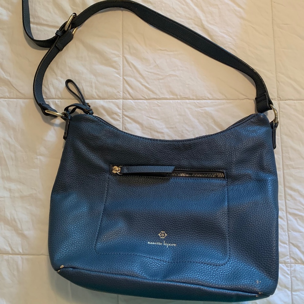Nanette Lepore Charlie Blue Zippered Handbag